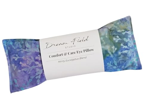 Handmade Mint Eye Pillow – Natural Flax Seed Aromatherapy Mask with Eucalyptus & Peppermint – Hot or Cold Comfort – Relaxation & Self-Care Gift – Small Batch USA Made - Rainbow Batik