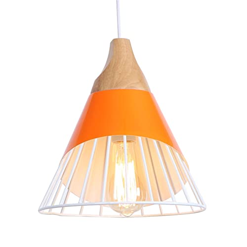 Lámpara de araña ajustable con silueta de bádminton y madera 6