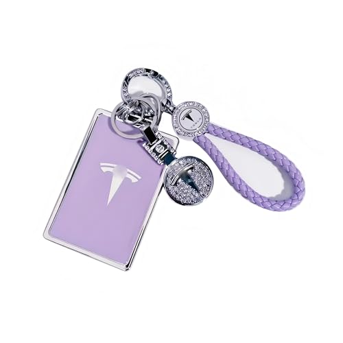 Tesheer for Purple Tesla Key Card Holder Bling Key Chain Card Key Holder for Model S/X/3/Y Cybertruck Keychain (Purple)