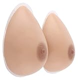 KRIDDR Self Adhesive Silicone Breast Forms for Mastectomy Bra Enhancers Prosthesis Transgender Shemale Crossdresser Cosplay Brown