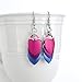Handmade Bi Pride Earrings – Anodized Aluminum Chainmail Scales Jewelry in Bisexual Flag Colors – LGBTQ+ Dangle Earrings, Choose French Hook or Lever Back