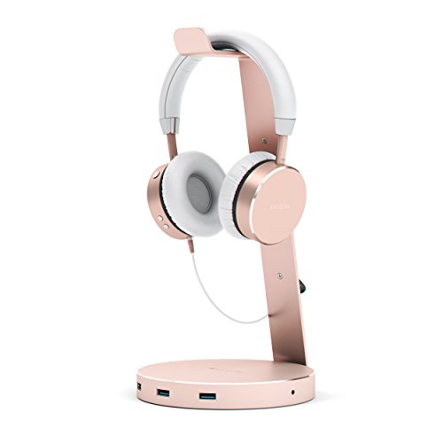 Satechi Aluminum USB Headphone Stand Holder with 3 USB 3.0 Ports & 3.5mm