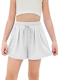 DOKOTOO KIDS Tween Girls Flowy Shorts Athletic Running Biker Shorts Butterfly Flowy Shorts for Girls White 10-11 Years
