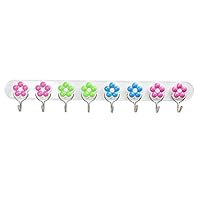 Children's Bedroom Wall Hooks - 8 Flower Coat Rack, Bag and Multi Door Hook, Scarf Hanging Rack (8 Hook Flower)