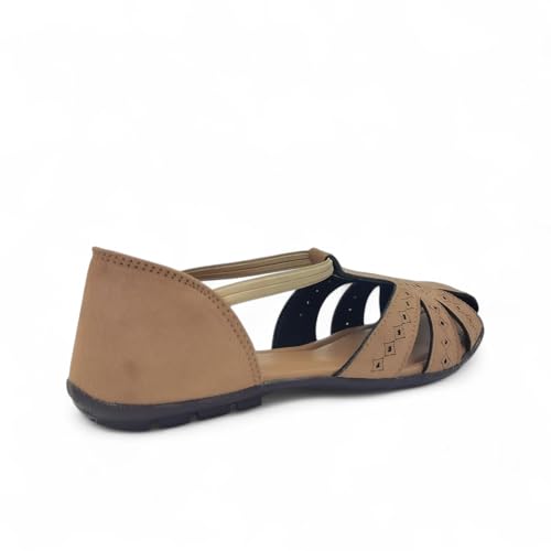 Image of Women's Flat Sole Stylish Sandal | Doctor Insole For Comfort & Durability | Arch Support | True Anti-Skid TPR Sole | Lazer Cut Design | Fashionable & Trendy (WL-04)