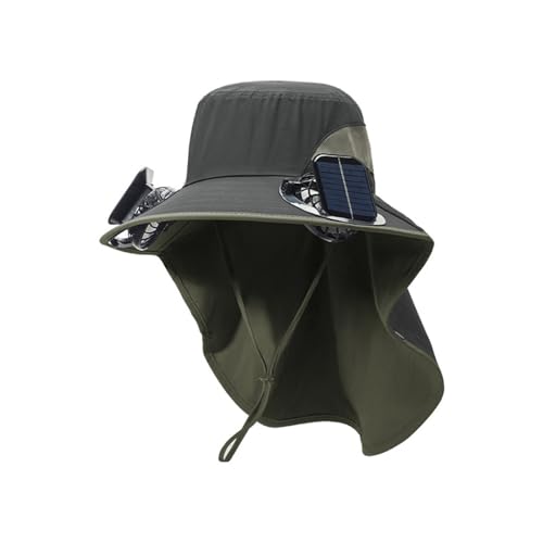 Chapeau de pêche unisexe anti UV ventilateur réglable sport randonnée