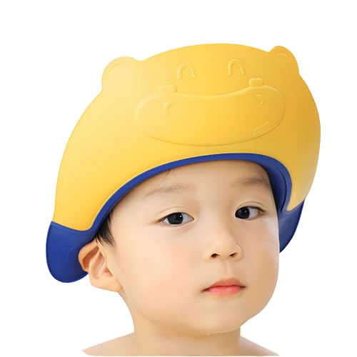 Image of Bembika Baby Shower Cap For Washing Hair, Eye Protection And Hair Wash Reusable, Waterproof, And Comfortable For Babies - (Bear Blue)