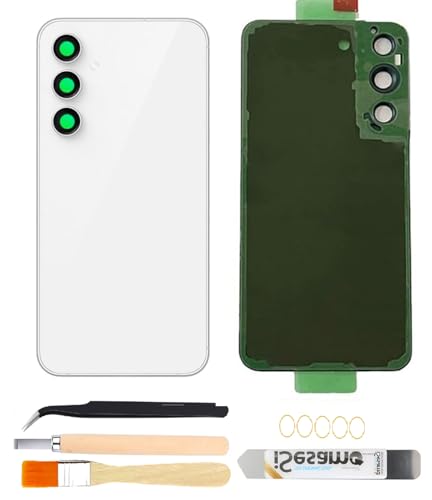 Image of Galaxy S23 FE Rear Back Cover Replacement with Pre-Installed Camera Lens+Tools+Pre-Adhesive for Samsung Galaxy S23 FE SM-S711U S711W All Carriers (Blue) (White)