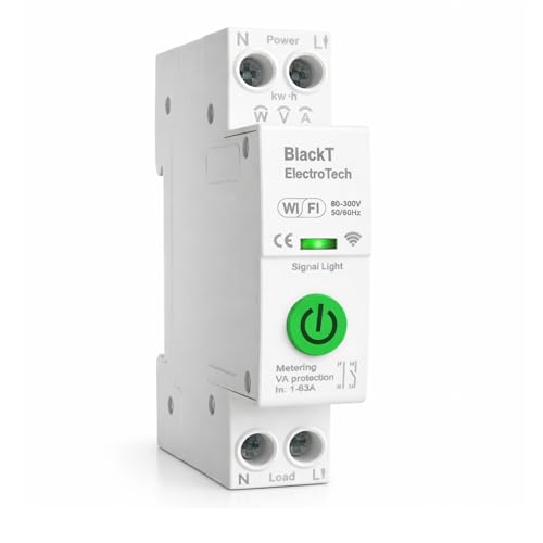 Image of Blackt Electrotech BT74NVF 63A Wi-Fi Circuit Breaker with Over-Voltage, Current Protection & Energy Metering Remote Control, Timer, & Power Monitoring | Smart Life, Alexa (Without Display)