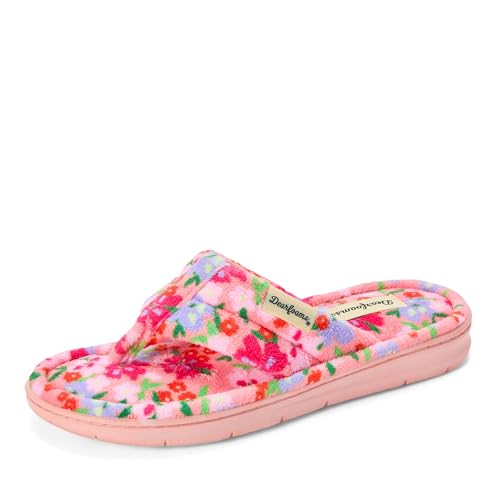 Image of Dearfoams Women'sWrenley Terry Thong, FLORAL PRINT, M