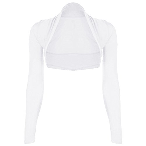 Bolero mujer manga larga blanco para cubrir hombros con vestidos de tirantes tallas 34-42