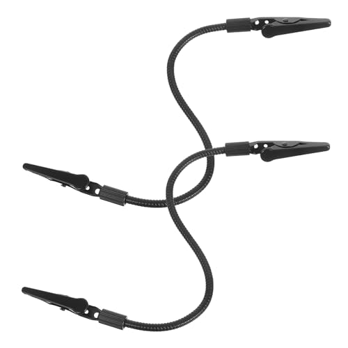 EPIGEIST Pinzas de Cocodrilo de Alambre Metálico Negro 2 Piezas, Abrazaderas para Exhibición de Fotografías y Clips para Fotos, Portafotos Clip Doble Cara para Uso en Hogar y Oficina