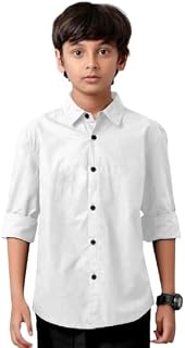 ENCROL Boys' Cotton Casual Shirt – Full Sleeve Button-Down Shirt for Kids, School Price In India