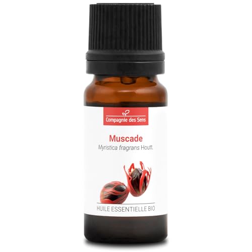NUEZ MOSCADA - 10 mL - Aceite Esencial Orgánico de Calidad Superior - 100% Puro, Natural, Quimiotipado y Certificado Cosmos