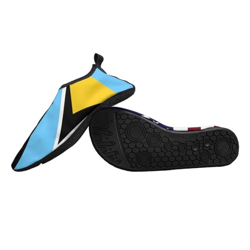 USA and Saint Lucia Flag Lightweight Water Shoes Socks Non Slip Shoes for Women Men Beach Swim River2