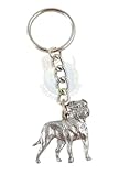 American Bulldog Dog Fine Pewter Keychain Key Chain Ring