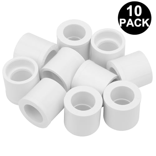 Lswteiz 10Pack 1\"x 1/2\" PVC DWV Reducing Bush Adapter Pipe Fitting SCH40 PVC Reducer Bushing (Socket x Socket) PVC Pipe Reducing Bushing Fitting for Home Sewer Plumbing