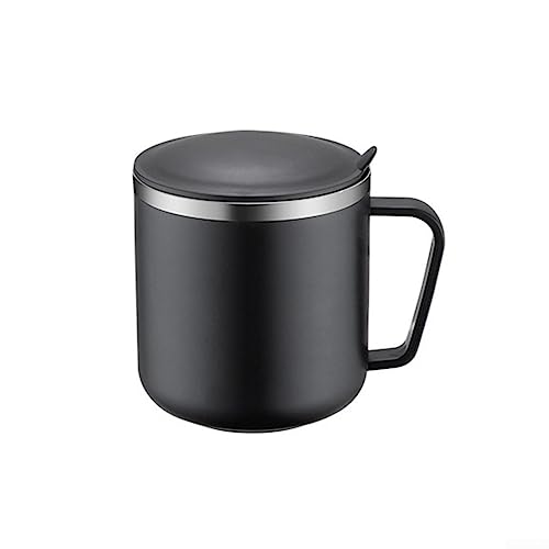 ARMYJY Outdoor Camping Tasse Edelstahl Isolierbecher 350ml Kaffeetasse Wasserbecher für Wandern Reisen schwarz