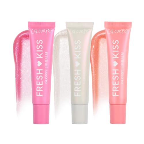 Image of ColourPop Fresh Kiss Glossy Lip Balm Set - Hydrating Lip Care Enriched with Peptides + Hyaluronic Acid - Pearlescent Shimmer Finish - Vegan + Cruelty-Free - Sweet Picks (3 Count)