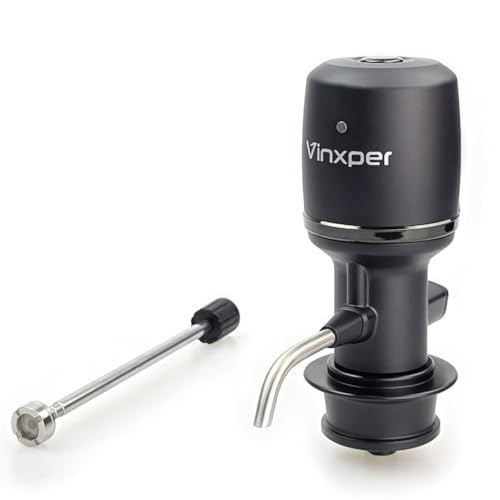 Vinxper Wine Aerator Adjustable 0-4 Hours, Rechargeable Wine Air Aerator, Electric Wine Decanter, Wine Pourer for Wine, Gift for Men, Boyfriend, Dad (Matte Black)