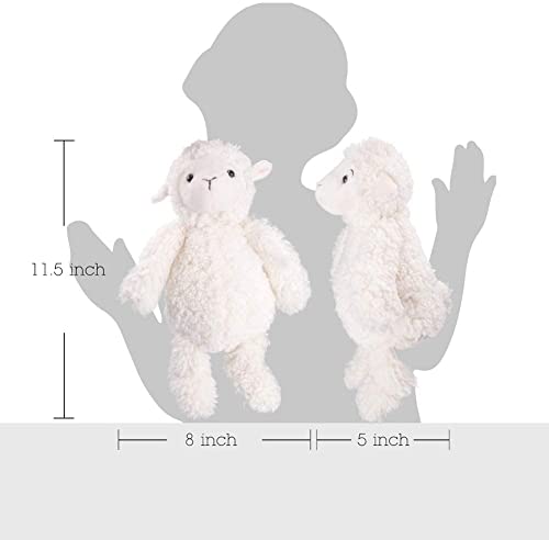 LotFancy Schaf Kuscheltier Lamm Plüschtier 30cm, Flauschige Lämmchen Stofftier, Geschenke für Kinder, Mädchen