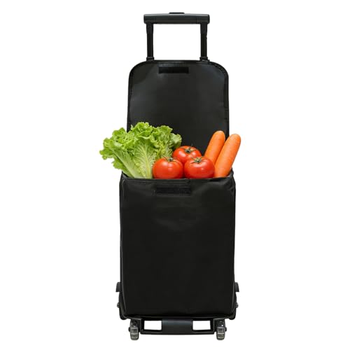 Carrito de compras sobre ruedas | de ruedas silenciosa de capacidad de 110 libras, carrito de compras plegable con ruedas - Supermercado de movimiento de jardín para mujeres y hombres mayores