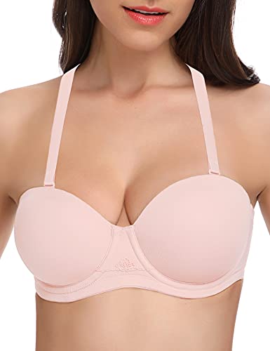 Image of Wingslove Women's Strapless Full Figure Bra Underwire Multiway Contour Plus Size Bra Red Carpet