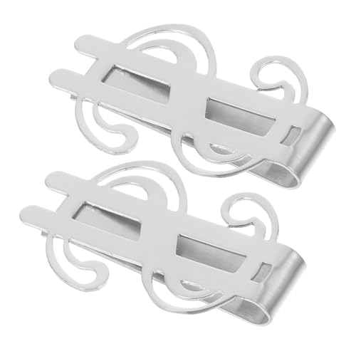 ARTIBETTER 2pcs Banknote Money Clip Blue Thin Gold Wallet Money Clip Storage Small Cash Clip Slot for Office Plain Wallet Money Clip Silver Stainless Steel