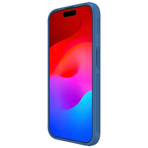 Image of Nillkin Case for Apple iPhone 15 Pro (6.1 inch Inch) Super Frosted Shield Pro Hard Back Soft Border (PC + TPU) Shock Absorb Cover Raised Bezel Camera Protect PC Without Logo Cut Blue Color