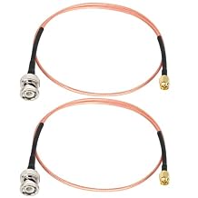 MOOKEERF SMA Male to BNC Male Cable 2ft,2 Pack SMA to BNC Cable RG316 SMA BNC Adapter Cable for RF Applications/Antennas/Wireless LAN Devices/Wi-Fi Radios External Antenna etc, Black
