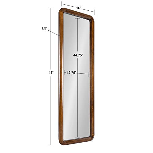 Kate And Laurel 217838 Pao Mid-Century Panel Wood Framed Wall Mirror, 16 X 48, Walnut Brown thumb #7
