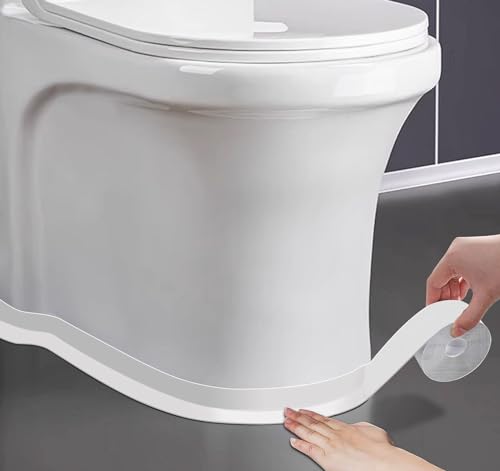 ABSOFINE Caulk Tape Waterproof Self Adhesive, 2 Rolls White Toilet Caulk Sealant Tape, Shower Seal Strip for Kitchen, Countertop, Bathroom, Sink, Toilet Edge Protector with Sealing Tool (1.5"x16.4Ft)