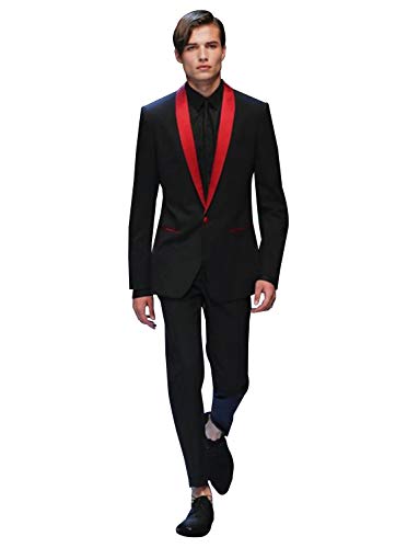 Costume Homme Col Châle Slim Fit Un Bouton - Élégant Ensemble 2 Pièces Formel Tailleur Masculin