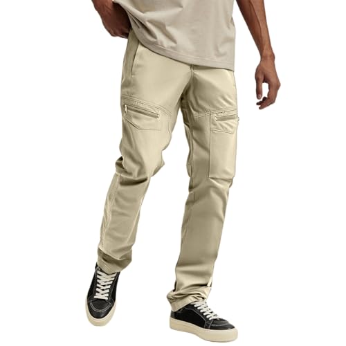 Generisch Bañador para hombre, de secado rápido, elástico, con forro de malla, degradado de color, bañador largo, impermeable, transpirable, pantalones cortos de playa, caqui, 4XL