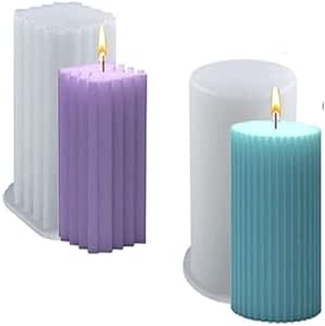 Kerzenformen Silikon Set 2-teilig - DIY Kerzengießen Mit Dochten Für Sojawachs & Duftkerzen