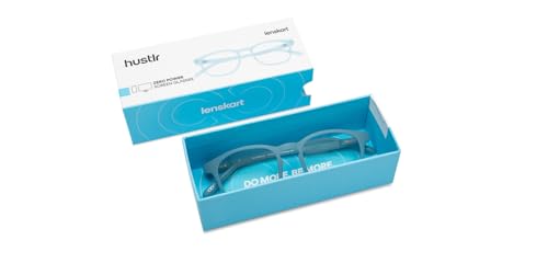 Lenskart Hustlr - As Seen On Shark Tank | Peyush Bansal Glasses | Zero Power Bluecut & Antiglare Computer Eyeglasses | Blue Sky Full Rim Square |... - Image 8