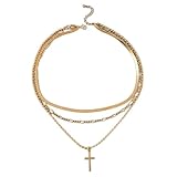NINMQCFVG Collares de oro en capas para mujer, collar de clip de 14 quilates, collar de cadena, collares de colgantes de oro para mujer, set de joyería