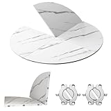 zzpdnjt Large Round Folding Table White Texture Replace Table Top 47