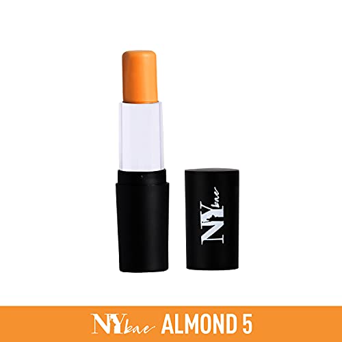 Image of NY Bae All In One Stick - Foundation Concealer Contour Color Corrector Stick | Flawless Texture, Natural Finish | For Wheatish Skin - Make Out on Brooklyn Promenade - Almond 5