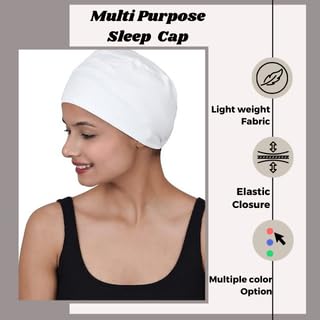 Image of The Headscarves Women Silky Soft Bamboo Viscose Sleep Cap for Hair Loss Chemo Headwear Skull Cap Free Size (Multicolor) (HS3 Multicolor)