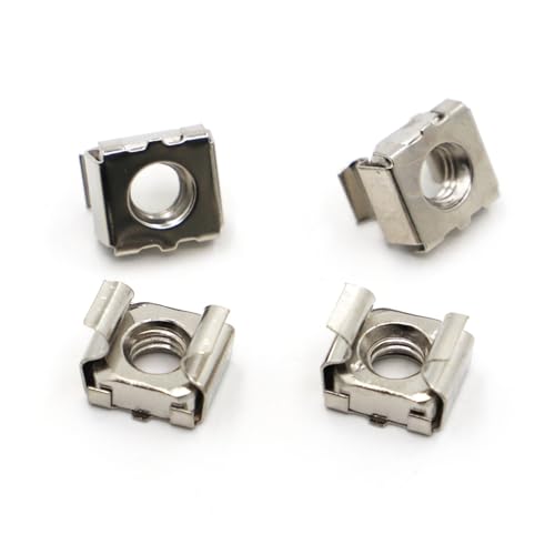 SEIDER Vernickelter Karbonstahl Quartett schwimmende Mutternkassette elastische Gehäusekarte Käfigmuttern M4 M5 M6 M8 M10(M6 10pcs)