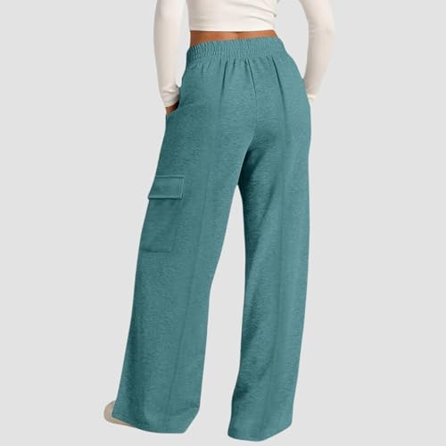 Pantalon cargo à taille large femme, jogging ample fluide
