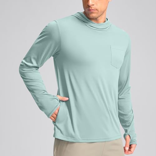 Men's Sun Shirts UPF 50+ Rash Guard Long Sleeve Hoodies Sun Protection Hoodie UV Fishing Lightweight Running Athletic2