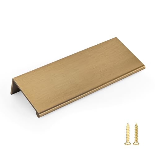 Image of Goldenwarm 10 Pack 3in Champagne Bronze Finger Edge Pulls for Cabinet