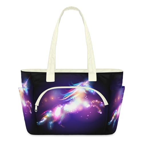 Sac fourre-tout licorne Galaxy Hourse grand format matelassé zippé