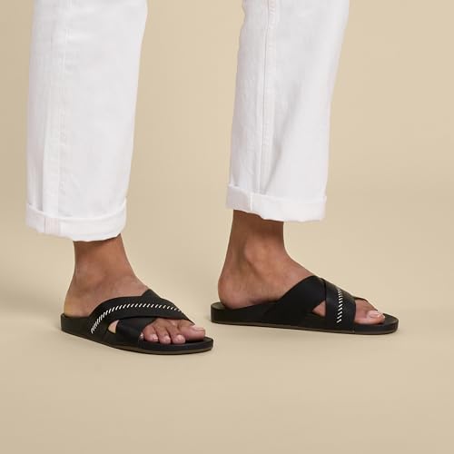 Image of OluKai Kipe'a Olu Women's Slide Sandal, Premium Leather, Relaxed & Dressy Design For Any Occasion, All-Day Comfort & Fit