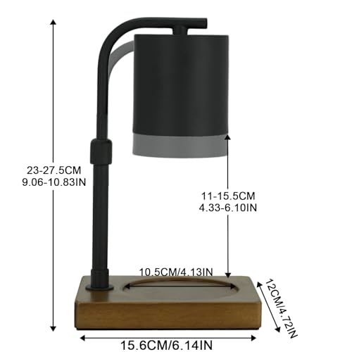 Image of Eandisom Candle Warmer Lamp Timer with 2 Bulbs - Birthday Gifts Black S