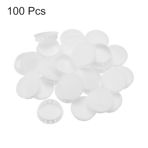 Image of MECCANIXITY 100PCS 40mm(1 9 /16 inch) White Plastic Hole Plugs, Flush Type Panel Hole Plugs Insert End Caps for Locking Hole Tubes Furniture Cabinet