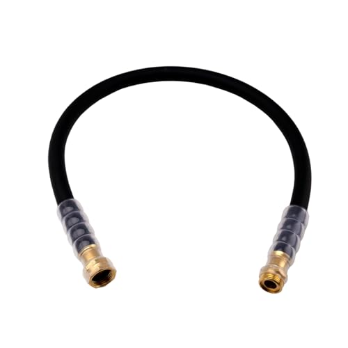Heavy Duty Premium Garden Hose 3ft x 5/8 300PSI Working 1000PSI Burst Hybrid Rubber Water Hose with Transparent Swivel Handle - Hot/Cold Water - Five Layered Braiding with Brass fittings (Black)