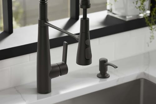 Kohlerkrec22745sdblsemiprofessionalkitchenfaucetwithsoapdispenserlotiondispensercommercialkitchensinkfaucetwithpulldownsprayheadmatteblack Urban Country Home Decor Kohler k rec22745 sd bl semi professional kitchen faucet with soap dispenserlotion dispenser commercial kitchen sink faucet with pull down sprayhead matte black urban country home decor